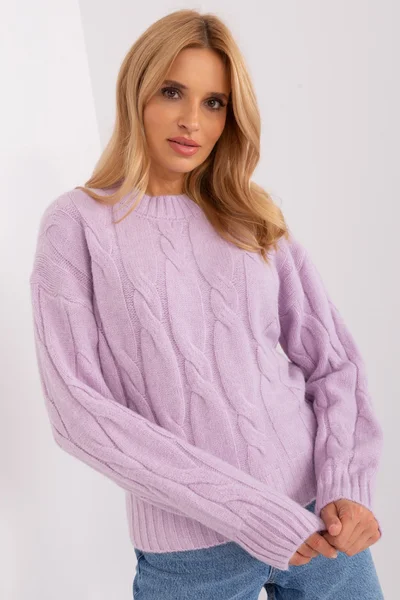 Kostkovaný fialový svetr FPrice
