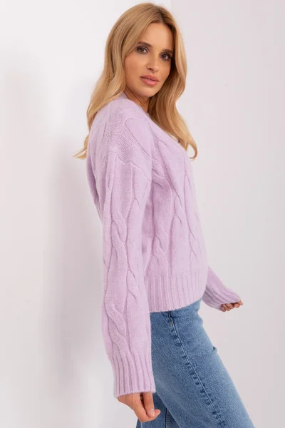 Kostkovaný fialový svetr FPrice