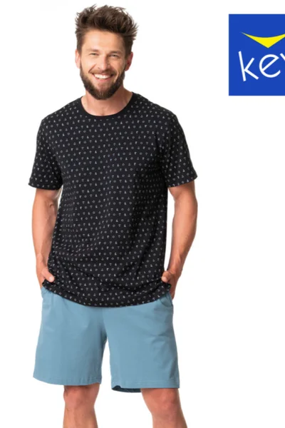 Mužské pohodlné pyžamo Key Navy Blue