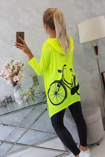 Dámská neonová cyklo mikina s kapucí K-Fashion