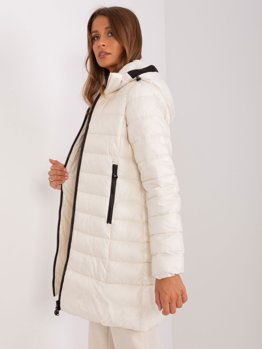 Zimní světle béžová prošívaná bunda pro ženy FPrice, S i523_2016103467877