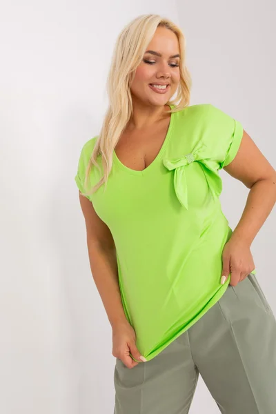 Dámská světle zelená plus size halenka FPrice