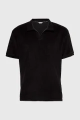 Černá pánská košile s polo límečkem a signovanou páskou - Calvin Klein