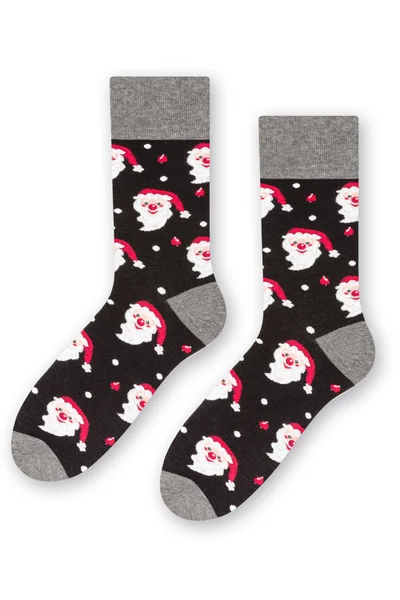 Teplé vánoční froté ponožky Steven - černé