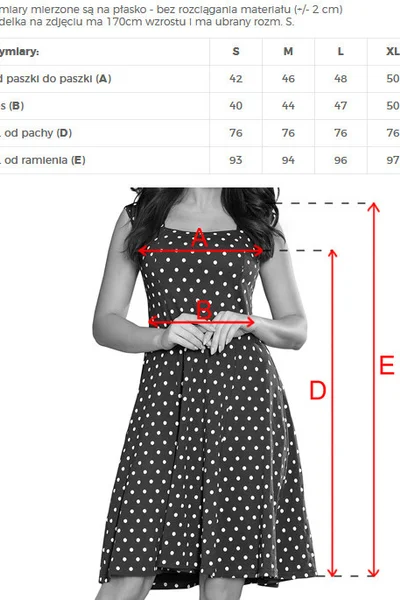 STELLA - Dámské tmavě modré puntíkované šaty s obdélníkovým výstřihem 1 model 41240