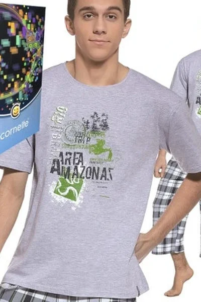 Junior chlapecké pyžamo Amatonas šedo-zelené