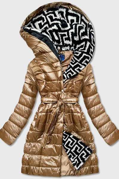 Zimní bunda s kapucí Ann Gissy - Lehká Hnědá