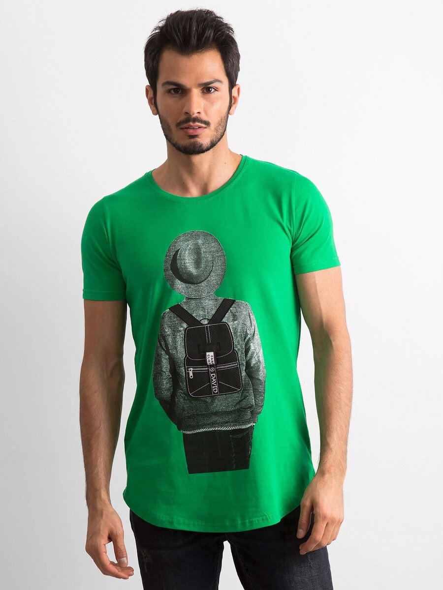 Pánské zelené tričko s potiskem FPrice, M i523_2016101918432