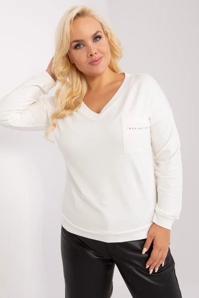 Ecru Plus Size Dámská Bavlněná Halenka FPrice