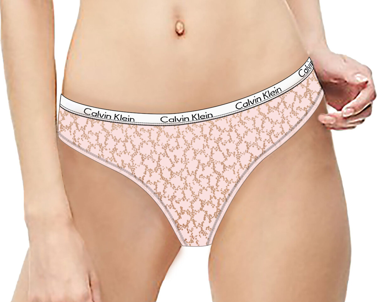 Růžové Květinové Kalhotky Carousel - Calvin Klein, XS i652_000QD3860EETE001