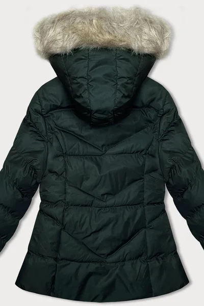 Zimní dámská prošívaná bunda s kapucí J.Style Army Green
