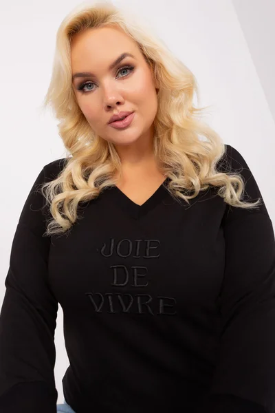 Černá bavlněná plus size dámská halenka - Elegantní Komfort