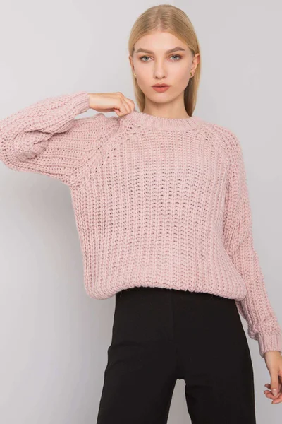 Dámský RUE PARIS Světle růžový pletený svetr FPrice