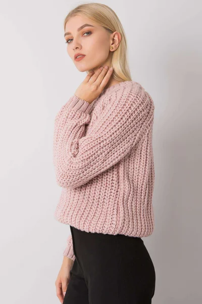 Dámský RUE PARIS Světle růžový pletený svetr FPrice