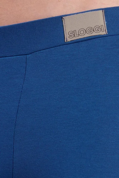 Organické boxerky Sloggi GO Natural s dlouhými nohavicemi v modré a tmavě modré barvě