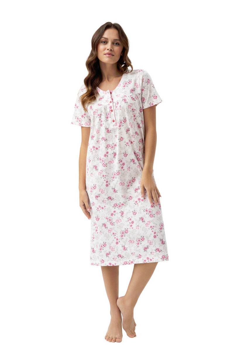 Krátká dámská noční košile z bavlny, Růžová XL i170_082-XL-5