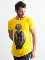 Pánské žluté tričko s potiskem FPrice, S i523_2016101918388
