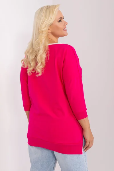 Růžová plus size dámská halenka FPrice