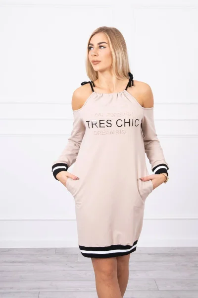 Dámské béžové šaty Tres Chic od K-Fashion