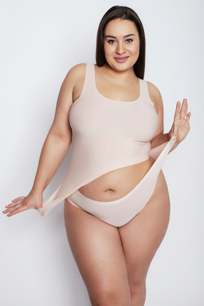 Dámské kalhotky Julimex Flexi-one Plus Size - béžové, černá PLUS i384_35807479