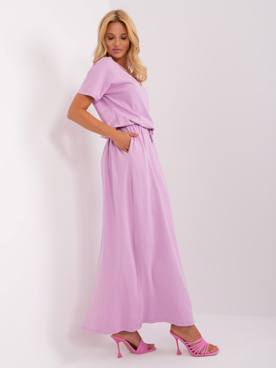 Letní fialové šaty s kapsami - RV-SK-7851, jedna velikost i523_2016103432844