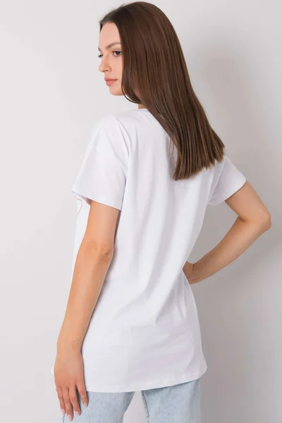 Dámské bílé tričko s výstřihem do V FPrice