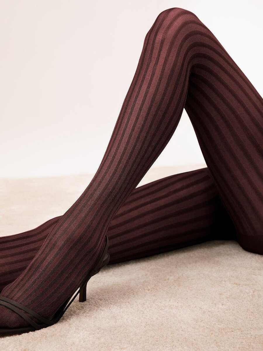 Pruhované dámské punčochové kalhoty Fiore Color Story G 30 den 3-4, korál 4-L i384_78252578