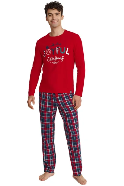 Kárované pyžamo pro muže Červená Glance - Henderson