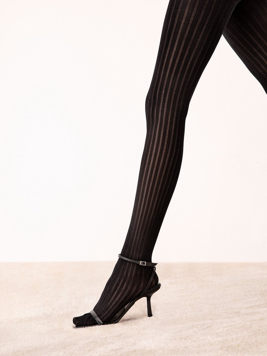 Černé vzorované punčochové kalhoty Fiore Elegant 40 den, černá 2-S i384_49491010