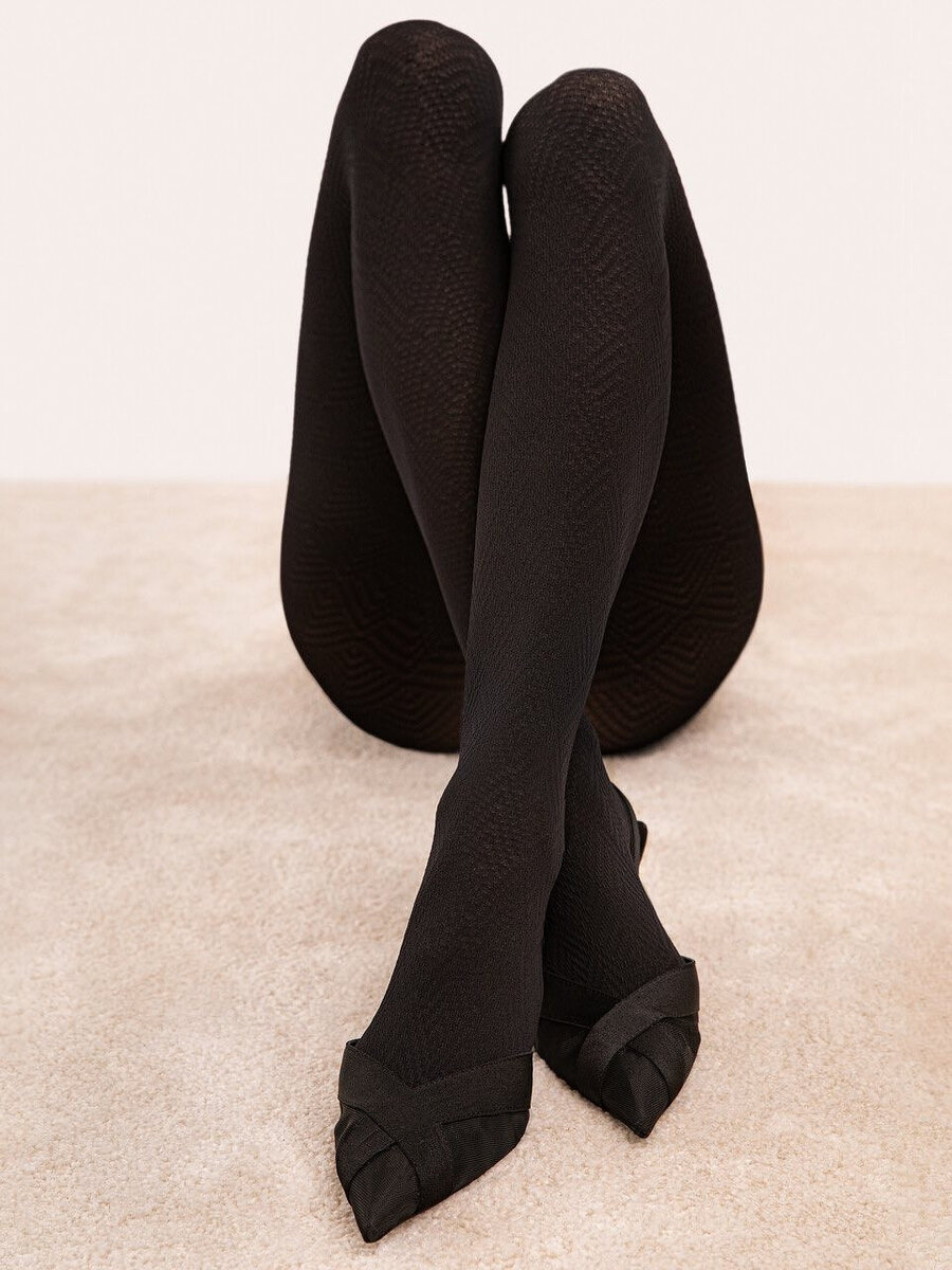 Symetrické dámské mikrovláknové punčochové kalhoty Fiore 40 den, černá 4-L i384_66193957