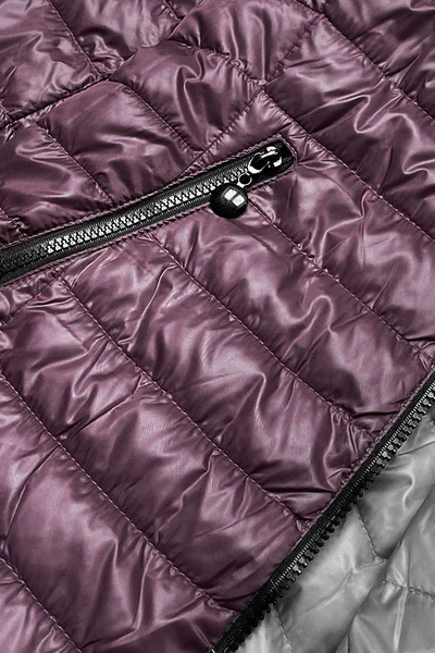 Šedo-fialová oboustranná dámská prošívaná bunda 1JQ MINORITY