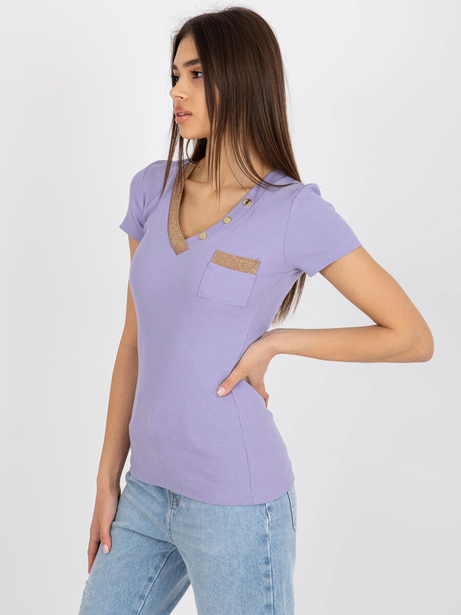 Dámské tričko s krátkým rukávem od FPrice fialové, jedna velikost i523_2016103362851