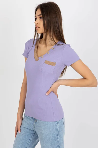 Dámské tričko s krátkým rukávem od FPrice fialové