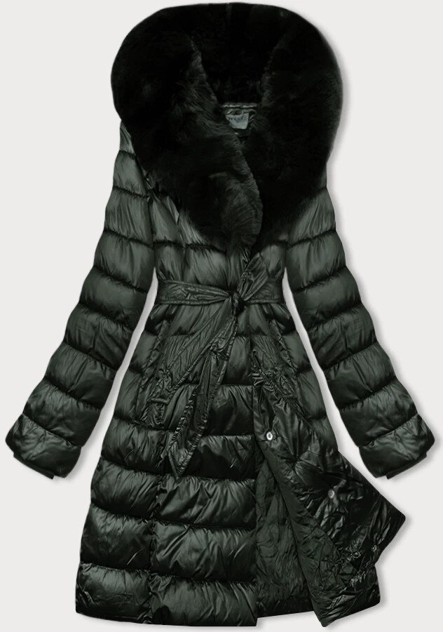 Zimní bunda Army Chic s kožešinovým límcem od SWEST, odcienie zieleni S (36) i392_23102-46