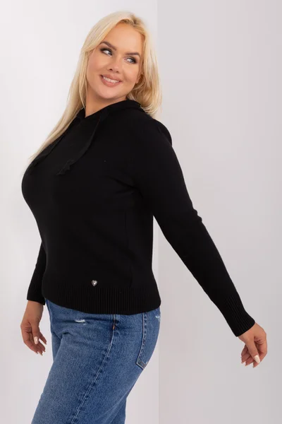 Černý plus size svetr s viskózou - PM-SW-PM9735