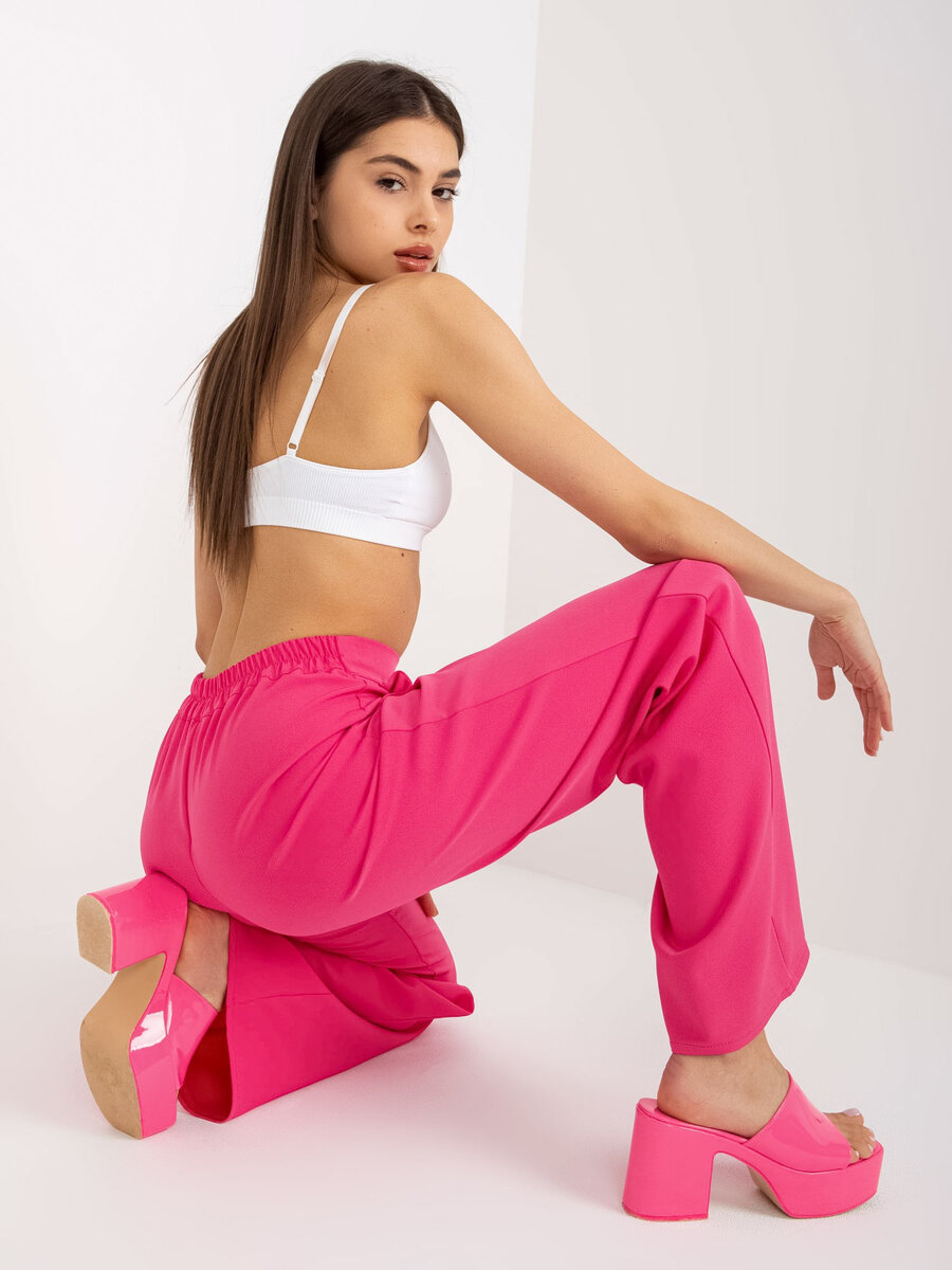 Růžové dámské kalhoty s vysokým pasem od FPrice, 36 i523_2016103375134