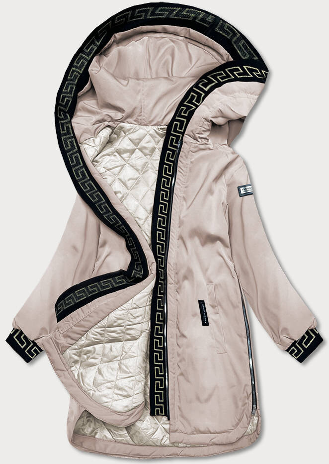 Světle béžová bunda pro ženy s kapucí 3O90 SWEST, odcienie beżu 52 i392_21556-29