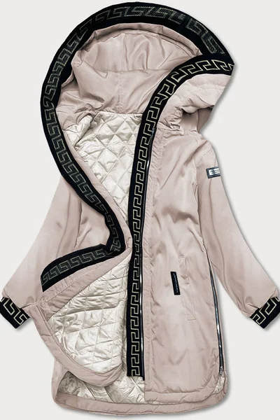 Světle béžová bunda pro ženy s kapucí 3O90 S'WEST