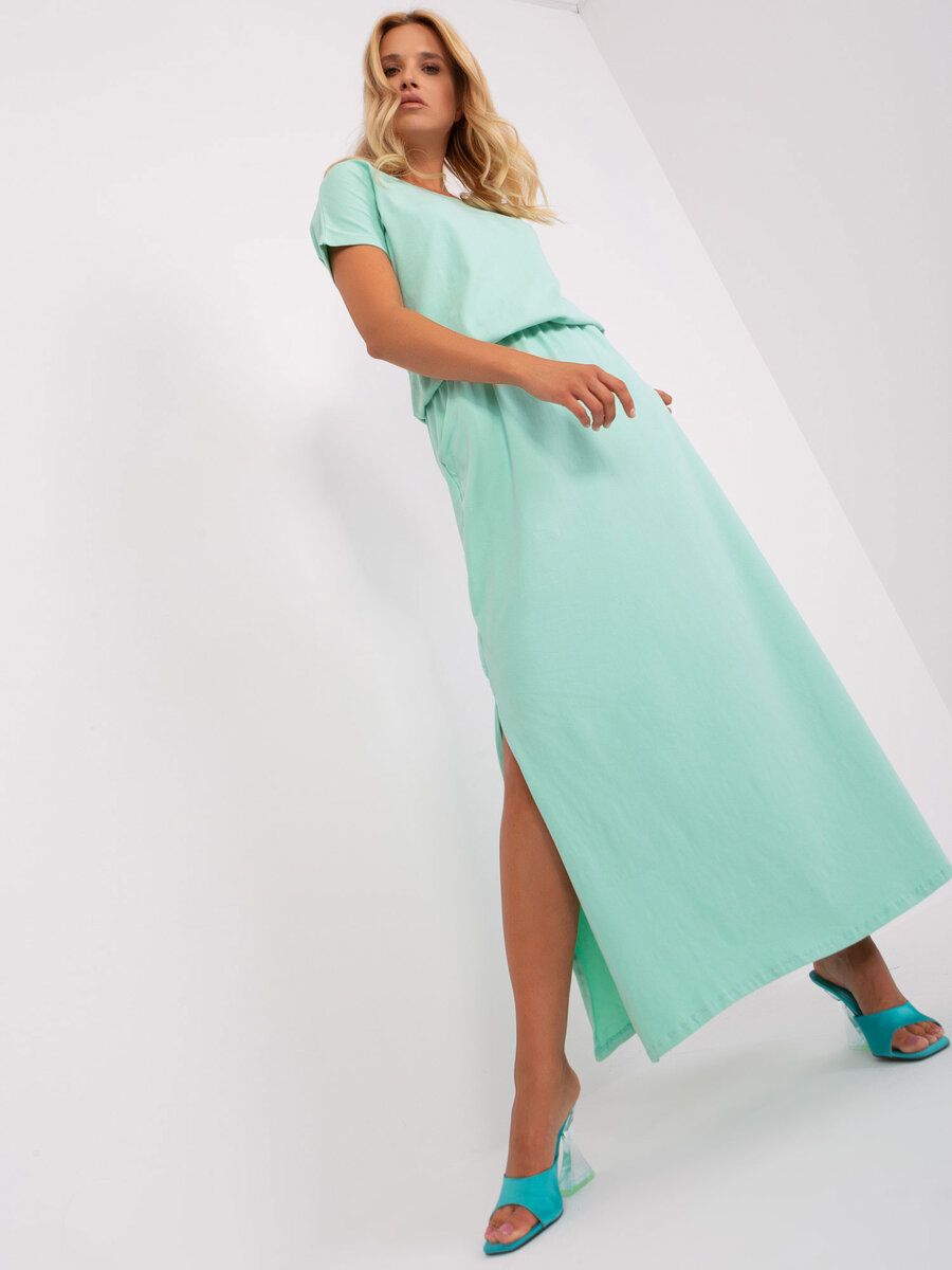 Letní mátové dámské šaty FPrice EM SK - Stylové a pohodlné, jedna velikost i523_2016103426935
