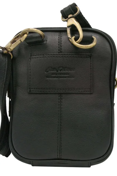 Mužská kabelka Peterson® - Černá kožená taška s přihrádkami