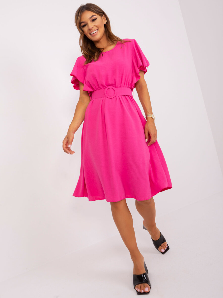 Růžové viskózové dámské šaty DHJ SK - FPrice, jedna velikost i523_2016103420292