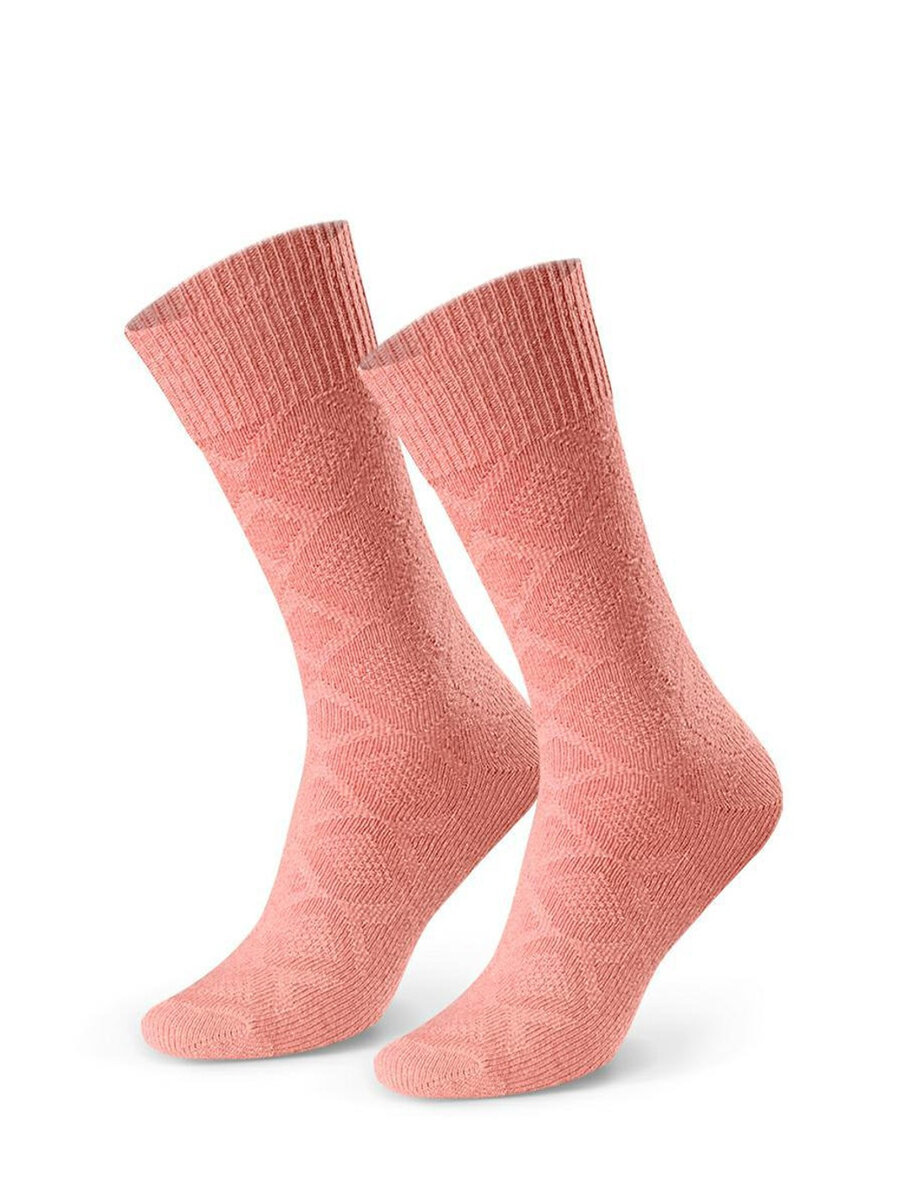 Vlněné dámské ponožky Geometrický Komfort, růžová tmavá 35-37 i384_34026700