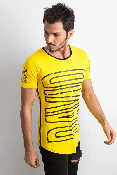 Pánské žluté tričko s potiskem FPrice