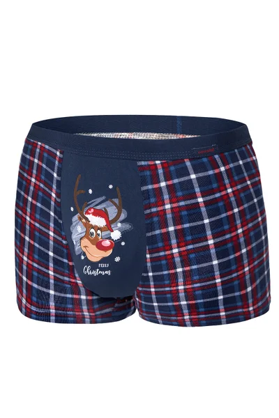 Pánské sobí boxerky C78O3 Merry Christmas navy blue - Cornette