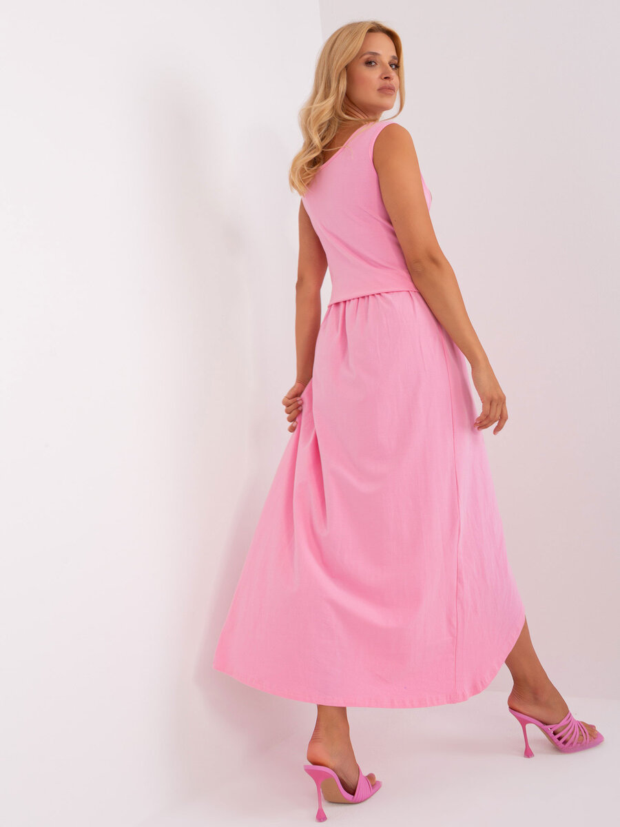 Růžové letní maxi šaty EM-SK 820, jedna velikost i523_2016103427369