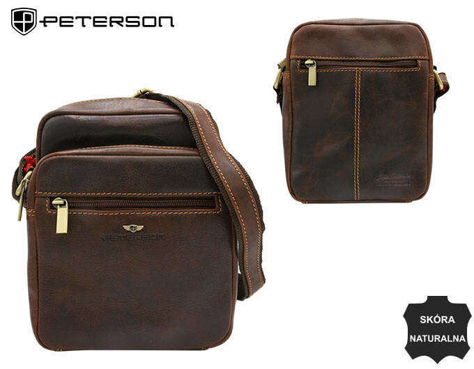 Mužská kabelka Peterson - Černá kožená taška, jedna velikost i523_5903051148163