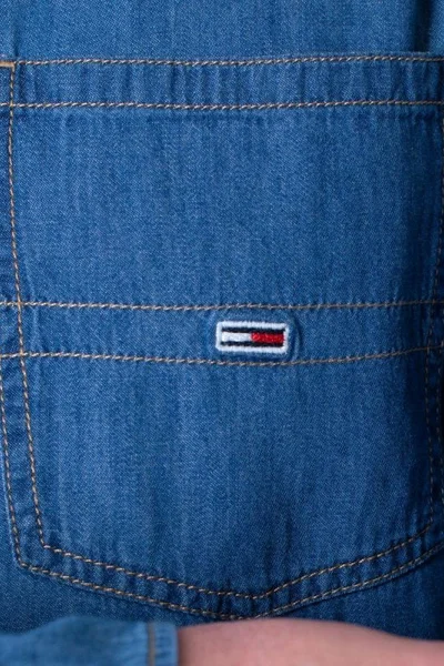 Indigová pánská denimová košile Tommy Hilfiger