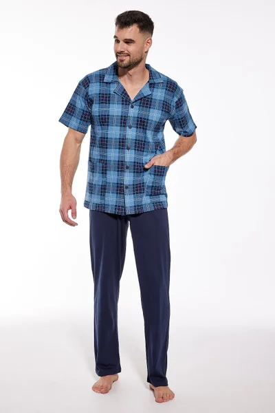 Kostkované pánské zipové pyžamo Cornette 3XL-5XL