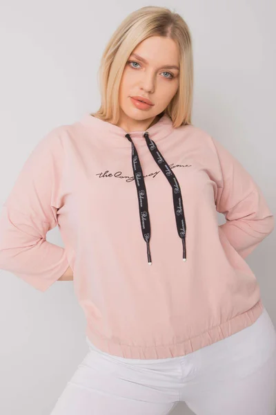 Dámská růžová halenka Plus Size s nápisem Fashionhunters