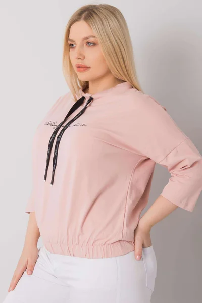 Dámská růžová halenka Plus Size s nápisem Fashionhunters